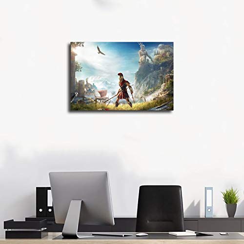 Game Assassins Creed Odyssey - Póster de lona para dormitorio, deportes, paisaje, oficina, habitación, decoración, regalo, 40 x 60 cm, estilo unframe-1