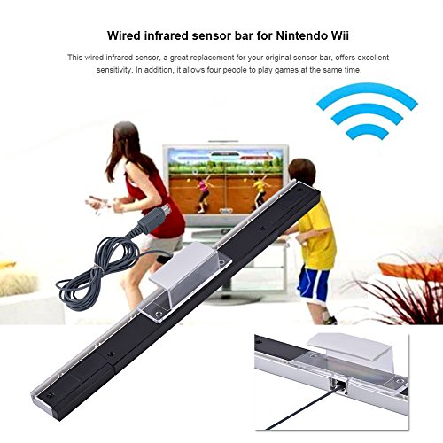 Game Wired Infrared IR Signal Sensor de Movimiento Bar/Receptor para Nintendo Wii Consola (Plata)