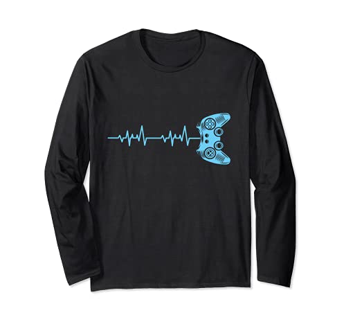 Gamer Heartbeat Lifeline - Controlador de videojuegos moderno Manga Larga