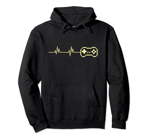 Gamer Heartbeat Lifeline - Controlador de videojuegos retro Sudadera con Capucha
