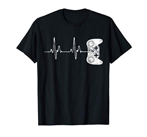 Gamer Heartbeat T-Shirt Video Game Lover Gift Shirt Camiseta