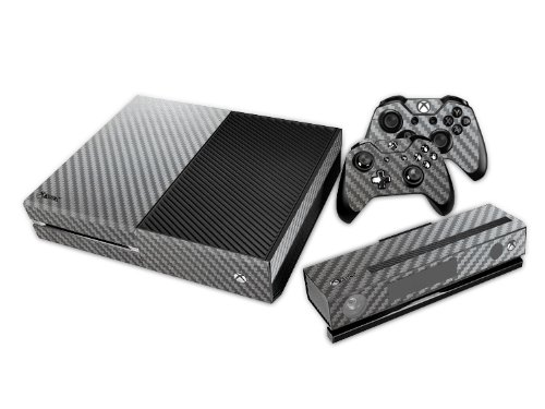 Gaminger Xbox One - Kit de Skins (Fundas Adhesivas) para Consola + 2 mandos + cámara Kinect 2.0 - Estampado Plata