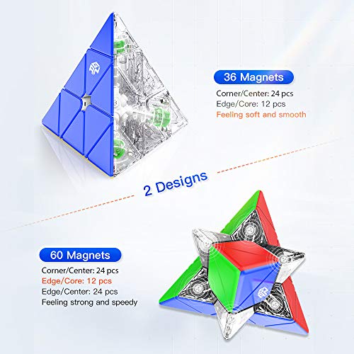 GAN Pyraminx Enhanced, 60 Imanes Speed Magnético Pirámide Puzzle Triángulo Rompecabezas con GES Extra