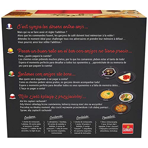 Garçon, Juego de Mesa. Memoriza la comanda ¡o pagarás la Cena!