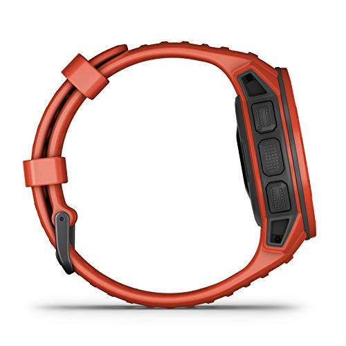 Garmin Instinct Solar, Reloj GPS resistente con carga solar - Rojo