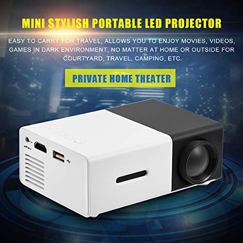 Garsent Proyector LED, 1080P Mini Proyector de Video portátil con PC Portátil USB/TF/AV/HDMI Entrada 1500lm Home Cinema Projector Speake Incorporado para TV Xbox PC.(Black)