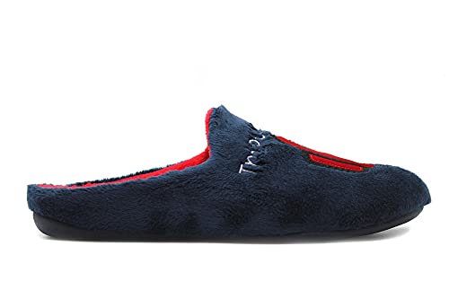 Garzón - N4721.275 Marino - Zapatilla de IR por casa, Chinela Destalonada, Pantufla Among Us, Suela de Goma, para: Niño Color: Marino-Rojo Talla:34