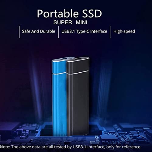 GAXIABDH SSD Externo porttil, 500GB 1TB 2TB 4TB 8TB 16TB Disco Duro de Estado slido mvil, USB 3.1/Type-C, Disco Duro Externo Delgado para PC Laptop y Mac