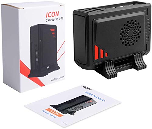 GeeekPi Raspberry Pi 4 Model B Caja, Raspberry Pi 4 Case con ventilador de enfriamiento 40X40X10mm y 4pcs Raspberry Pi 4 Disipador térmico para Raspberry Pi 4 Model B