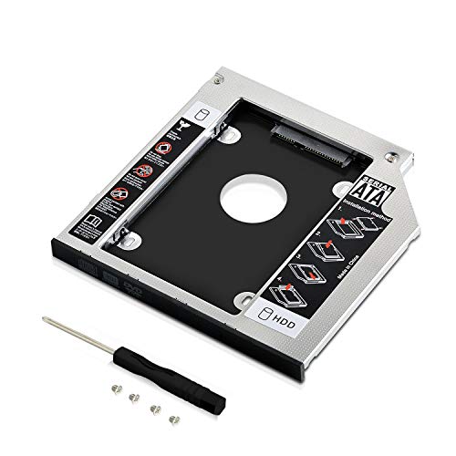 GeekerChip 2.5'' HDD SSD Hard Drive Caddy 9.5mm,Soporte Adaptador óptica bahías de Disco Duro Caddy SATA 2nd 2.5'' HDD/SSD para HP/ASUS/Acer/DELL/Lenovo/Laptops etc