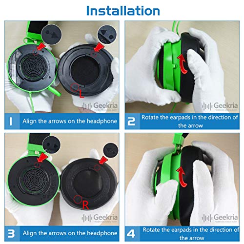 Geekria - Almohadillas de repuesto para auriculares Razer Kraken V2, adaptadores acolchados, pieza de repuesto
