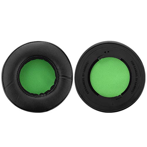 Geekria QuickFit Almohadillas de proteína para Razer Kraken 7.1 Chroma V2 USB Gaming Auriculares/Auriculares, reemplazo de almohadillas de oído Chroma V2 para auriculares o orejas (negro/verde)
