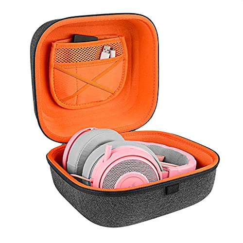 Geekria UltraShell - Funda para Razer Kraken, Kraken USB, Kraken 7.1 V2 USB, Kraken Pro V2 auriculares, funda protectora de repuesto para viaje con espacio para accesorios (gris oscuro)