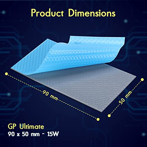 GELID SOLUTIONS GP-Ultimate - Almohadilla Térmica 90x50x1.0mm. Excelente conducción de Calor, Relleno de Huecos Ideal. Conductividad térmica de fácil instalación 15W