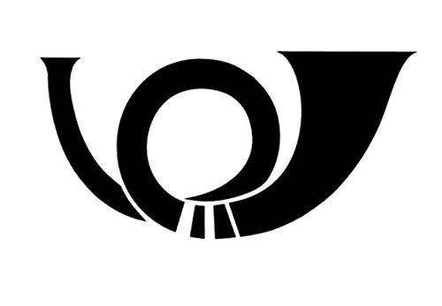 Generic Pegatina para buzón, 15 x 8 cm, diseño de cuerno de correo, color dorado brillante