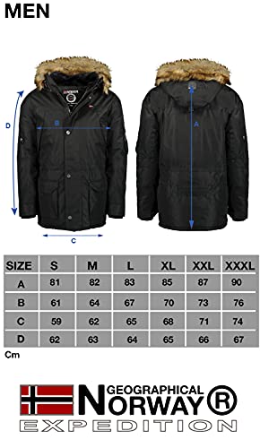 Geographical Norway Parka de hombre ABIOSAURE (Negro, S)