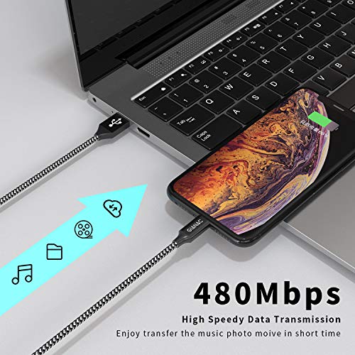 GIANAC Cable Cargador iPhone, [3pack 0.5M 1M 2M] MFI Cable Lightning Carga Rápida Trenzado de Nylon Cargador iPhone Compatible con Apple iPhone 11 XS MAX XR X 8 Plus 7 Plus 6S 6 Plus 5 5S 5C SE