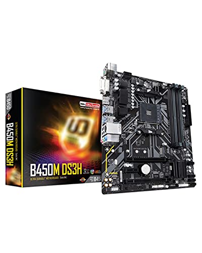 GIAO Fit For Gigabyte GA-B450M-DS3H Original Nueva Placa Base AMD Socket AM4 DDR4 USB3.0 SATA3.0 VGA + DVI + HDMITarjeta Madre