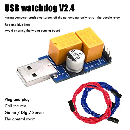 GIDKHHUI Adaptador USB Watchdog, Reinicio AutomáTico de Computadora, Servidor de Juegos de MineríA de Pantalla Azul para BTC Miner