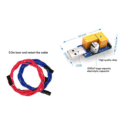GIDKHHUI Adaptador USB Watchdog, Reinicio AutomáTico de Computadora, Servidor de Juegos de MineríA de Pantalla Azul para BTC Miner