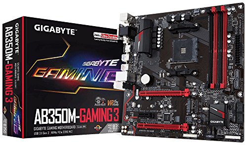 Gigabyte GA-AB350M-Gaming 3, Placa base (Amd, Am4, B350, 4ddr4, 64gb, Vga+Dvi+Hdmi, Gblan, 6sata3, 4usb3.1, Matx)