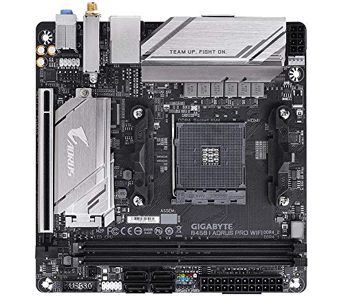 Gigabyte Technology B450 I AORUS Pro WiFi - Placa Base (DDR4-SDRAM, DIMM, 2133,2400,2667,2933 MHz, Dual, 32 GB, AMD)