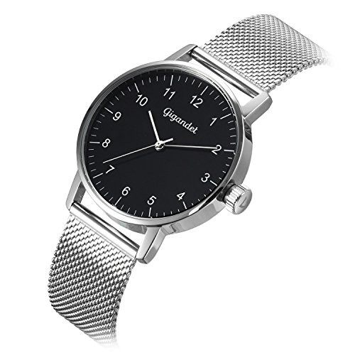 Gigandet Minimalism Reloj Mujer Analógico Quartz Plata Negro G27-006