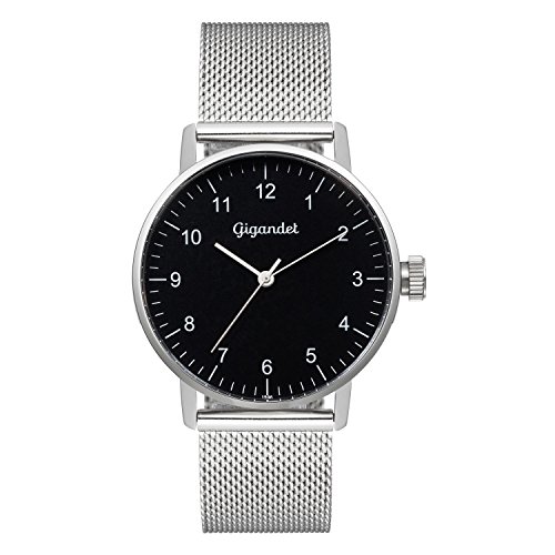 Gigandet Minimalism Reloj Mujer Analógico Quartz Plata Negro G27-006