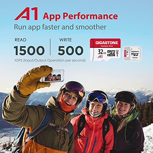 Gigastone 32GB Tarjeta de Memoria Micro SD, Paquete de 5, Camera Plus, Compatible con Nintendo Switch, Alta Velocidad 90 MB/s, Grabación de Video Full HD, Micro SDHC UHS-I A1 Class 10