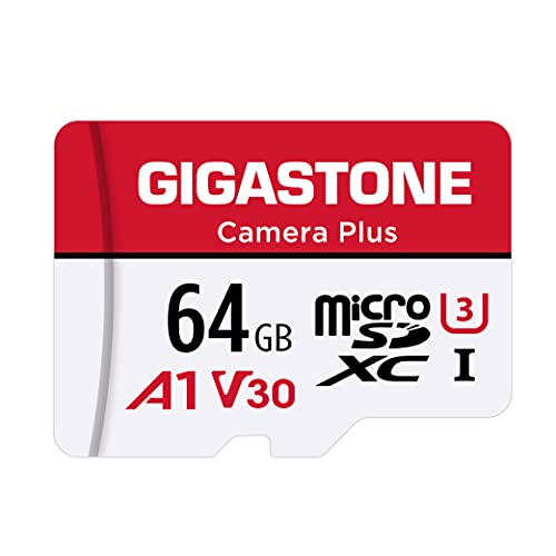 Gigastone 64GB Tarjeta de Memoria Micro SD, Camera Plus, Compatible con Nintendo Switch, MAX. 95/35MB/s Lec/Esc, Grabación de Video 4K, Micro SDXC UHS-I A1 U3 Clase 10, con Adaptador
