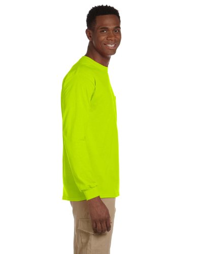 Gildan - Ultra Cotton 100% Cotton Long Sleeve T-Shirt with Pocket. 2410