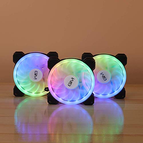 GIM Ventilador de Carcasa RGB de 120 mm, Paquete de 3, Kit 3 en 1 de ICETEK LED para PC con Ventilador RGB, 366 Modos con Controlador y Mando a Distancia, diseño de Ventilador silencioso Reforzado