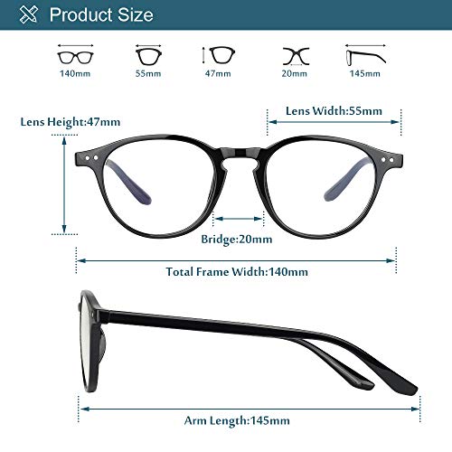 GIMDUMASA Gafas para Ordenador Anti luz Azul Antifatiga Sin Graduacion Gafas Luz Azul para PC Gaming Lectura Video Juegos Lentes Transparente Hombre Mujer