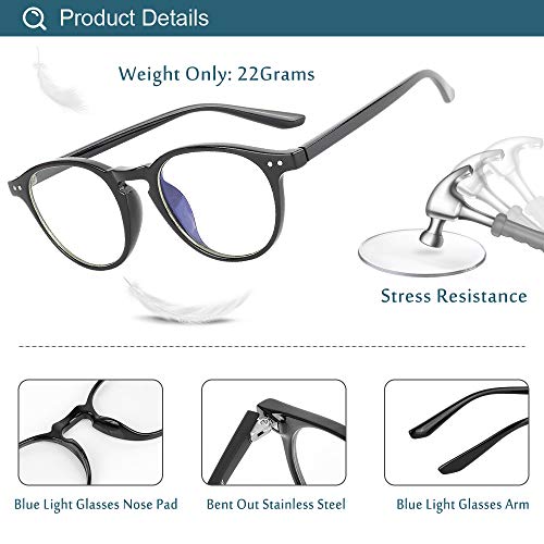 GIMDUMASA Gafas para Ordenador Anti luz Azul Antifatiga Sin Graduacion Gafas Luz Azul para PC Gaming Lectura Video Juegos Lentes Transparente Hombre Mujer