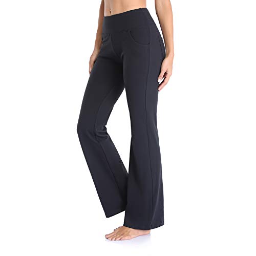 GIMDUMASA Pantalón de Yoga Mujer Pierna Ancha Salón Bootcut Leggings Alta Cintura Pantalones De Entrenamiento con Bolsillos para Pilates Fitness Yoga GI604