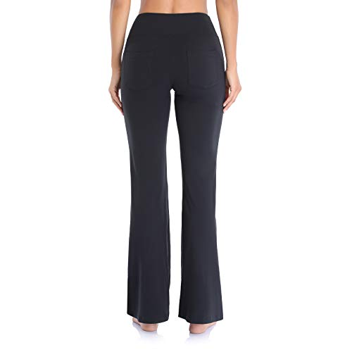 GIMDUMASA Pantalón de Yoga Mujer Pierna Ancha Salón Bootcut Leggings Alta Cintura Pantalones De Entrenamiento con Bolsillos para Pilates Fitness Yoga GI604