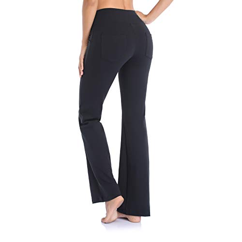 GIMDUMASA Pantalón de Yoga Mujer Pierna Ancha Salón Bootcut Leggings Alta Cintura Pantalones De Entrenamiento con Bolsillos para Pilates Fitness Yoga GI604