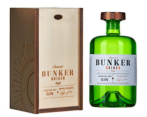 Ginebra Premium Artesanal BUNKER ORIGEN de 70 cl. Mejor Ginebra London Dry de España 2021.