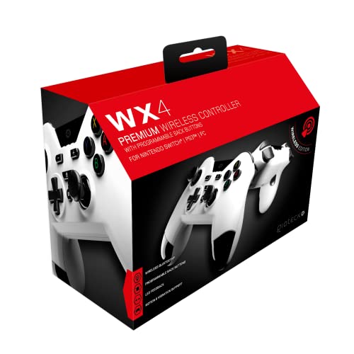 Gioteck - Mando inalambrico Bluetooth con botones programables de color blanco WX-4 para Nintendo Switch (Nintendo Switch)
