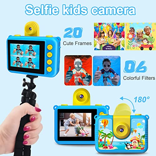 GKTZ - Cámara de Fotos Infantil Impermeable con vídeo de acción submarina para niños, cámara Selfie Digital con Juegos de 3 a 10 años, niñas, niños, Regalo, con Pantalla de 2 Pulgadas