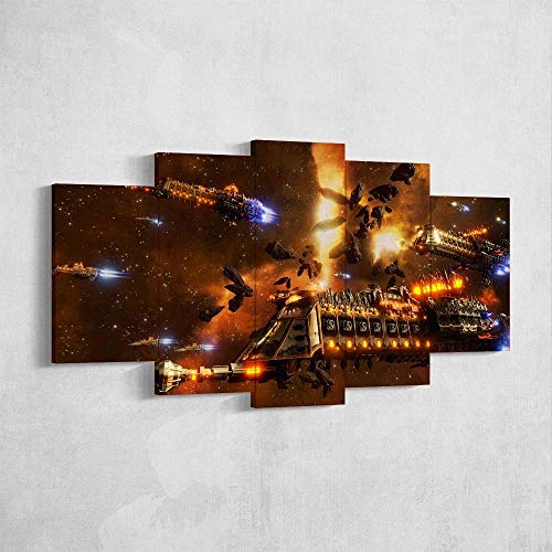 Gmoope Impreso Mural 5 Piezas Lienzos Cuadros Pinturas Juego De Battlefleet Gothic 04 Impresiones En Lienzo Decoración Arte De La Pared del Hogar