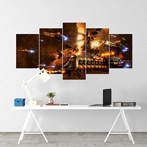Gmoope Impreso Mural 5 Piezas Lienzos Cuadros Pinturas Juego De Battlefleet Gothic 04 Impresiones En Lienzo Decoración Arte De La Pared del Hogar