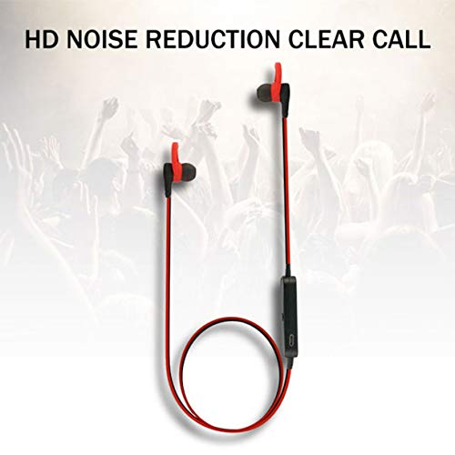 Gobutevphver Auriculares Estéreo Auriculares Auriculares intrauditivos Deportivos con Estilo íntimo en inglés y Chino Bt67 - Rojo