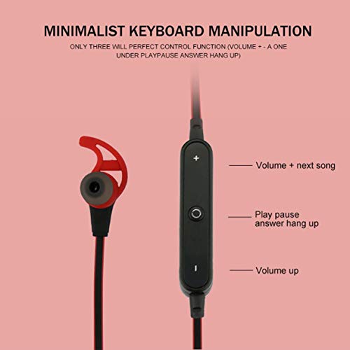 Gobutevphver Auriculares Estéreo Auriculares Auriculares intrauditivos Deportivos con Estilo íntimo en inglés y Chino Bt67 - Rojo