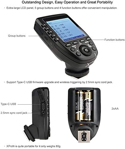 Godox Xpro-n TTL 2.4G inalámbrica X Sistema 1/8000s HSS Disparador Flash para Cámaras Nikon