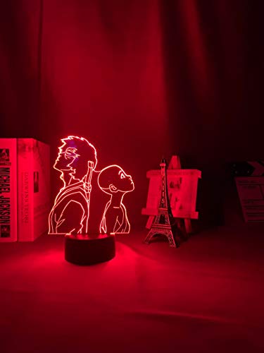 Gods Eater Burst 3d Luz de Noche Portátil USB Recargable Blanco cálido y Cambio de Color RGB Tocar con Control Mesita de Noche Lámparas de Escritorio para Dormitorio