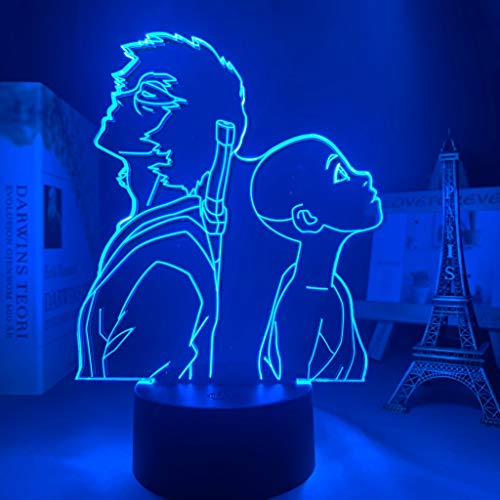 Gods Eater Burst 3d Luz de Noche Portátil USB Recargable Blanco cálido y Cambio de Color RGB Tocar con Control Mesita de Noche Lámparas de Escritorio para Dormitorio