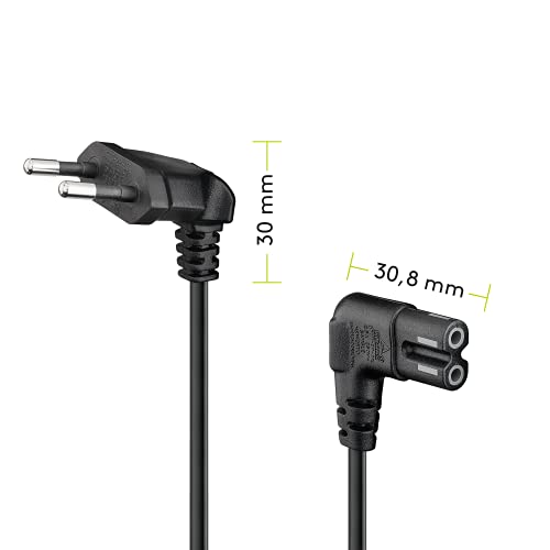 Goobay 73017 - Cable de alimentación con enchufe europeo, 1 m, color negro