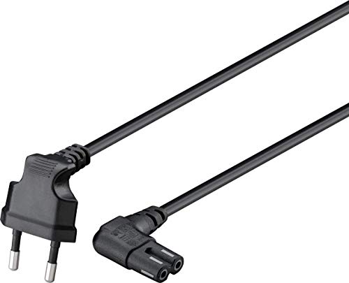 Goobay 73017 - Cable de alimentación con enchufe europeo, 1 m, color negro