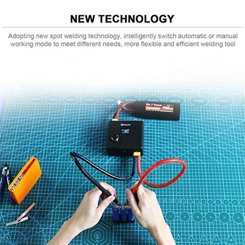 Goolsky SEQURE SQ-SW1 Soldadora por Puntos Máquina de Soldadura portátil Bricolaje Pantalla OLED con níquel Pedal Modos manuales automáticos Voltaje de Entrada de 10-14 V para Modelos RC Juguetes